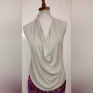 INHABIT SILK KNIT COWL TOP